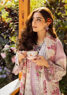 Dusty pink cotton chikankari suit tea cup model view
